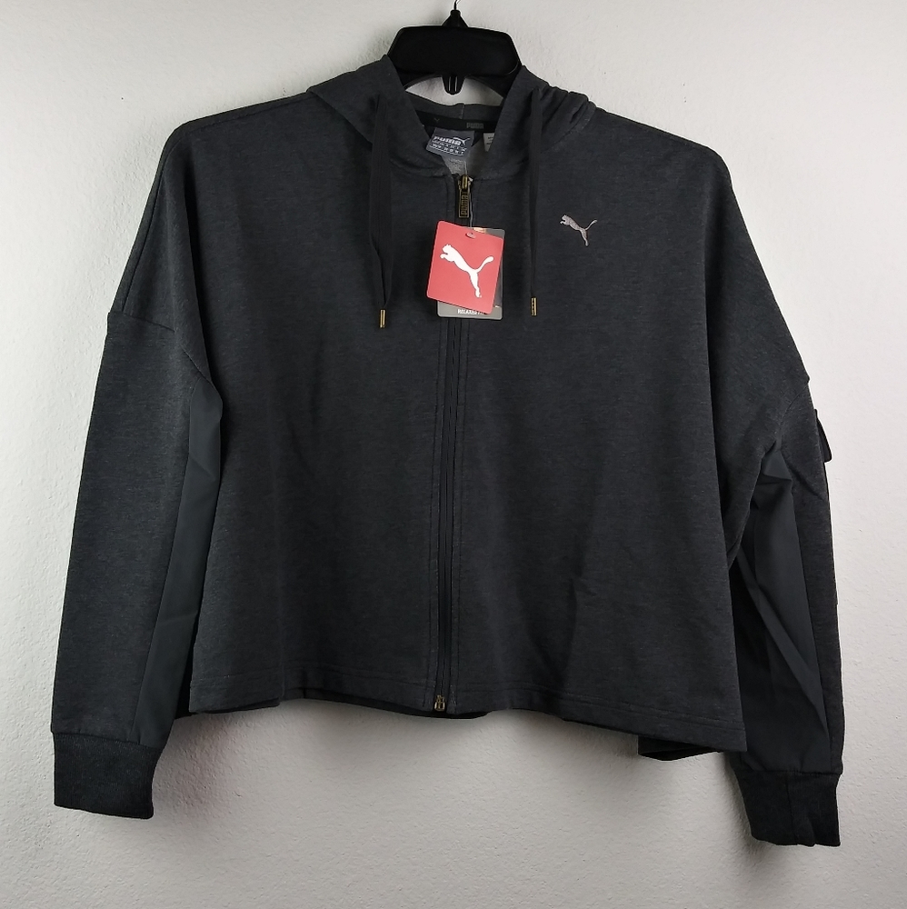 NWT Puma Fusion Full Zip Dark Gray Hoodie(XS)